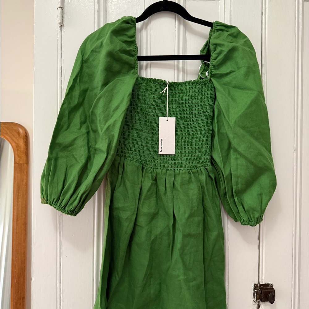 Reformation Green Mini Dress